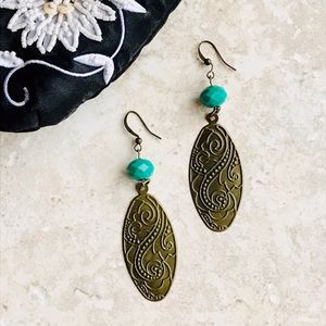 Earrings Vintage Handmade Long Boho Repurposed